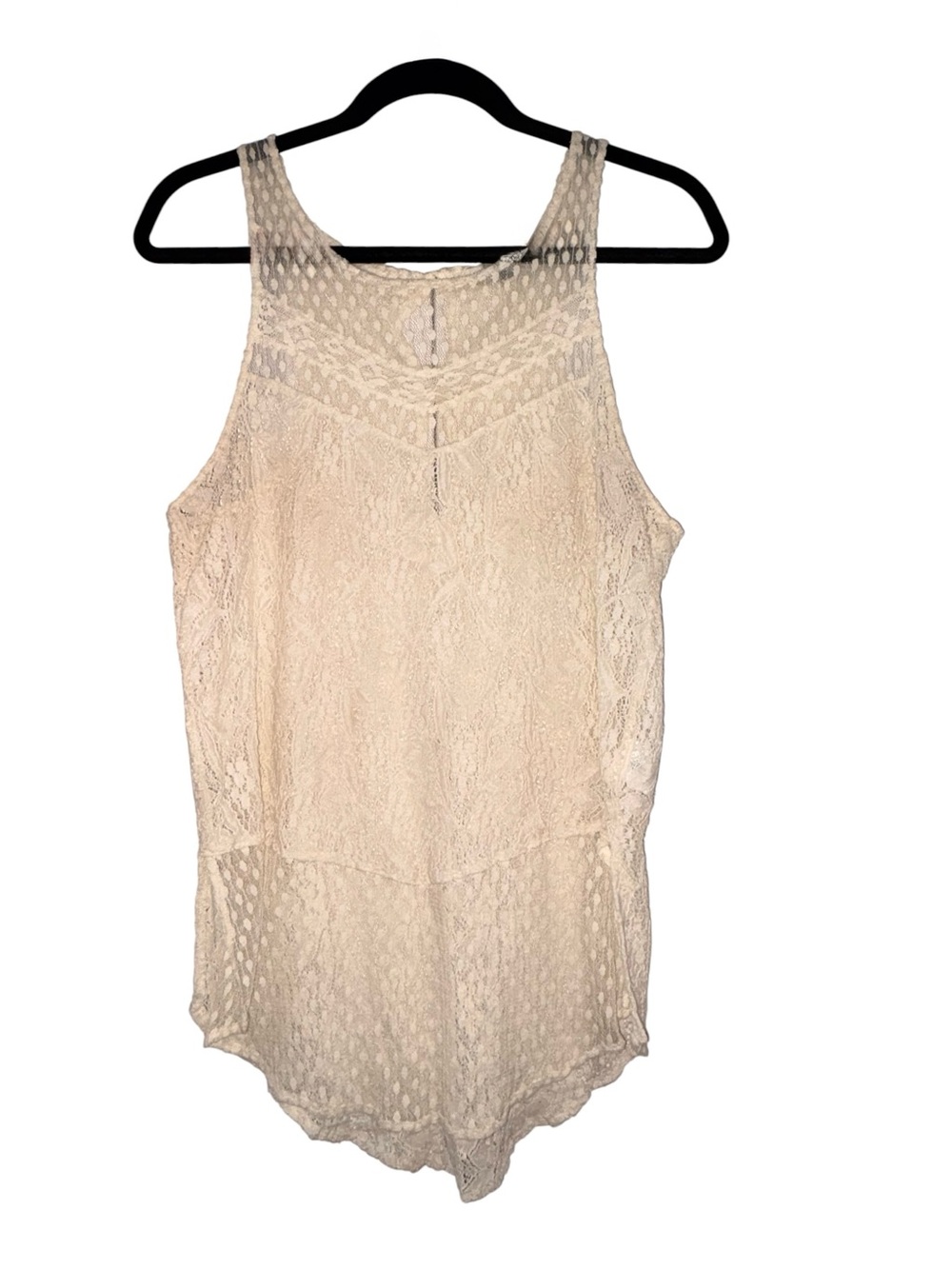 American Eagle Outfitters Cream Lace Crochet Tank